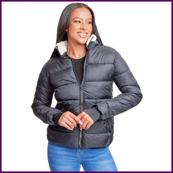 Kids Full Length Puffer Jacket with Detachable Sherpa Hood & Collar